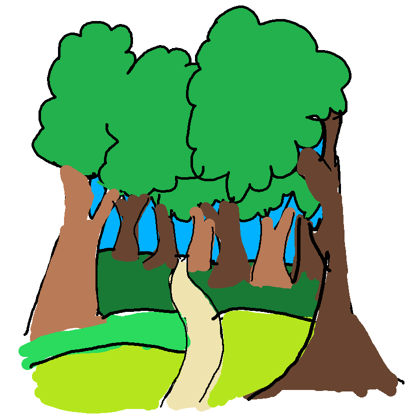 badly drawn forest cartoon